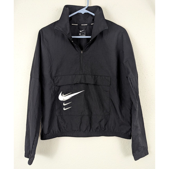 Nike Running sz S Division Jacket run black thin lightweight 1/4 zip 0150 - Picture 1 of 6